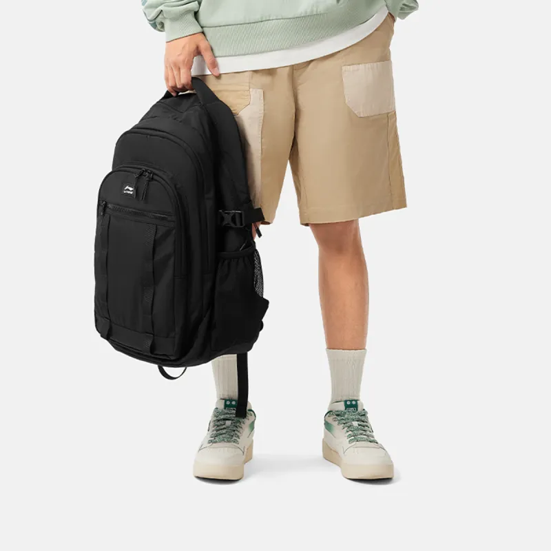 LiNing Sports Life Collection Polyamide Backpack Unisex Black-4
