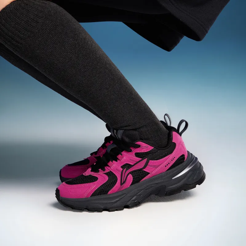 LiNing Beichen 2K Anti Slip Wear Resistant Low Top Chunky Sneakers Women's Rose Red-7
