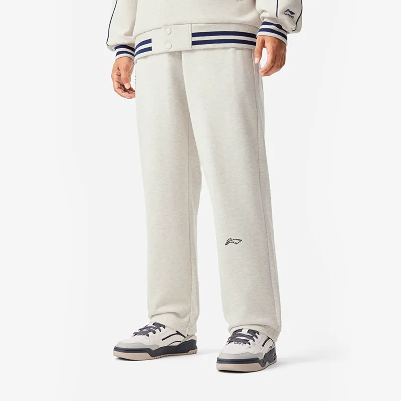 LiNing Sports Life Collection Knitted Sports Pants Men's Heather Gray Tile Gray-4