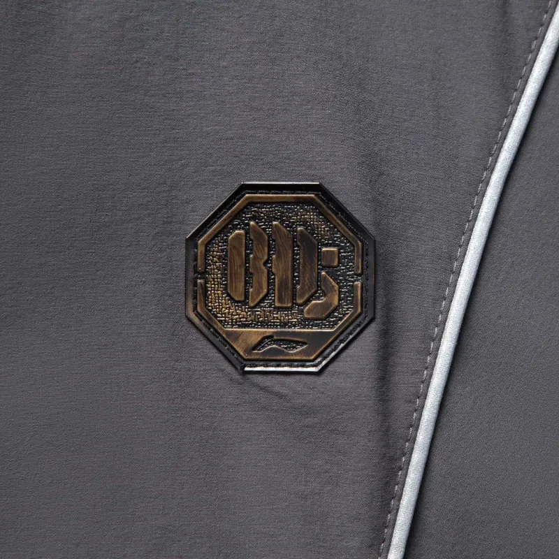LiNing Basketball Collection Trench Coat Men's Black Pine Gray-3