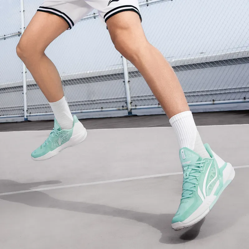 LINING Light Speed 3 Basketball Shoes Men Low Top Island Blue White-7