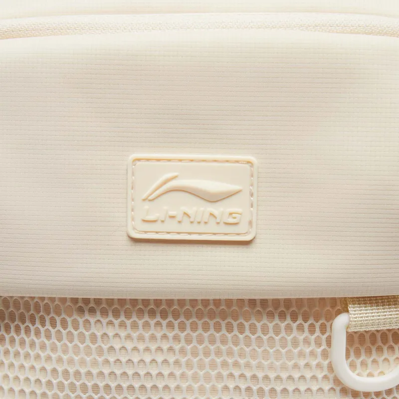 LiNing Sports Life Collection Polyester Backpack Unisex Eggnog Cream Gray-5