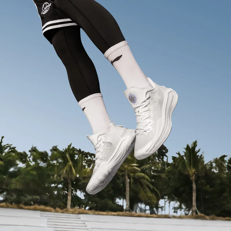LiNing Liren 3 V2 White Pearl Cushioned Slip Resistant Abrasion Resistant Low Top Basketball Shoes Unisex Mist White-7