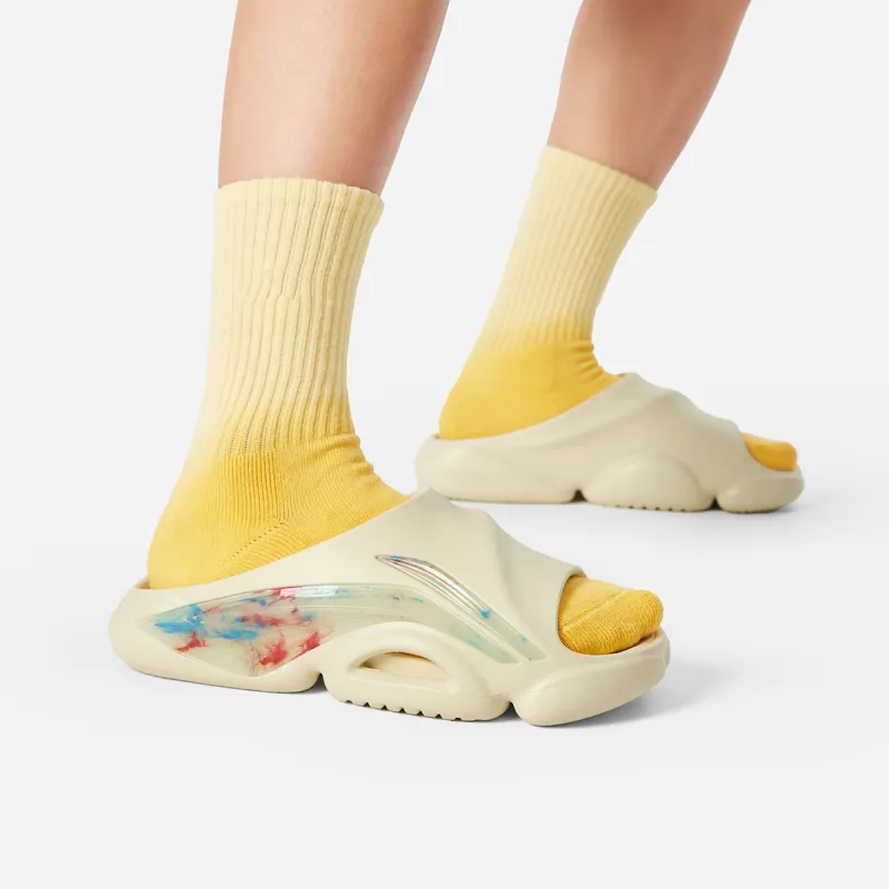 LiNing Abrasion Resistant Slip Resistant Slide Slippers Men's Yellow-4