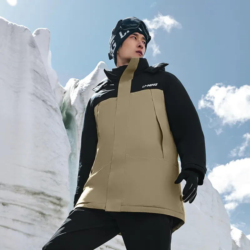LiNing Fondue Down Series Down Jacket Men's Khaki/Black-3