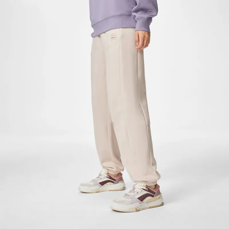 LiNing Sports Life Collection Knitted Sports Pants Women's Swan White R-4