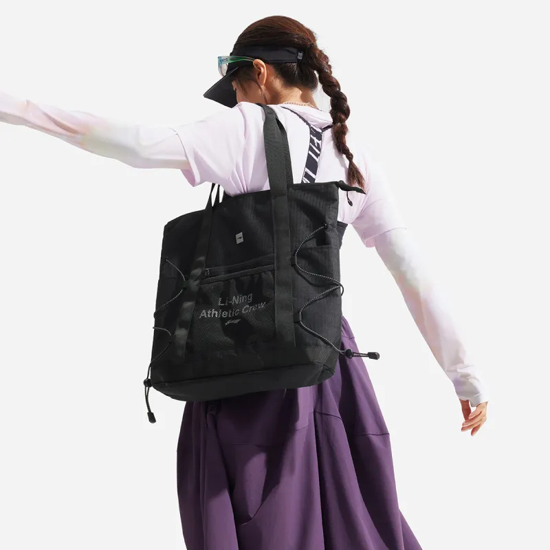LiNing Fitness Series Polyester Tote Bag, Shopping Bag, Shoulder Bag Unisex Black-4