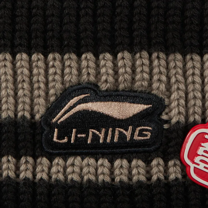LiNing Rijin Doujin Collection Knitted Fabric Beanies Unisex Black-3