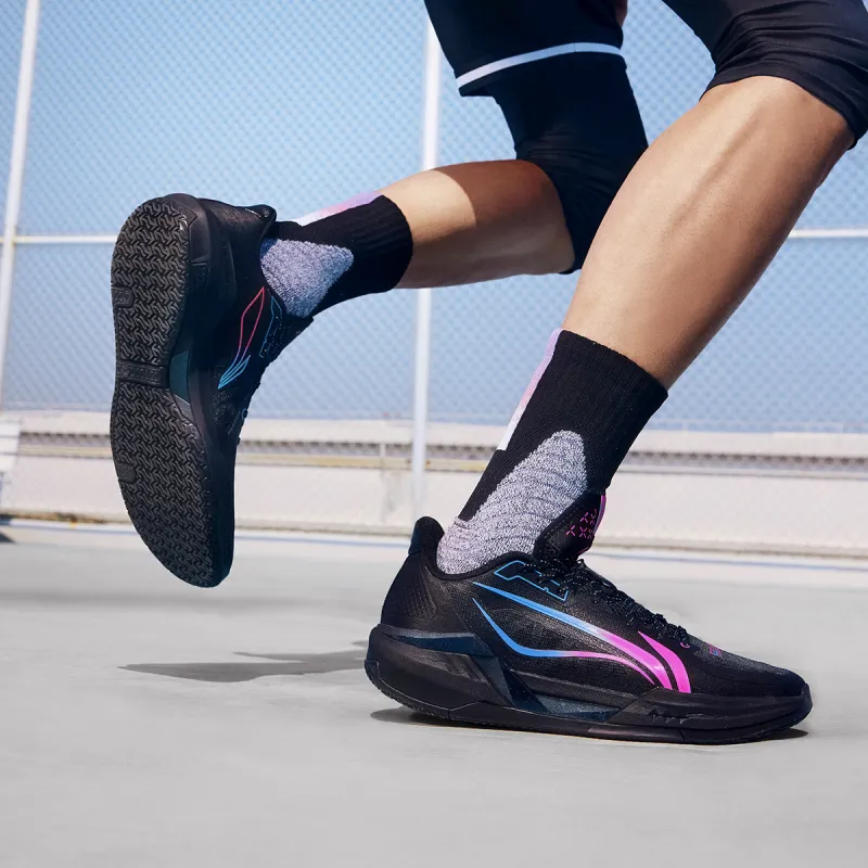 LINING Light Speed 3 Basketball Shoes Men Low Top Black Purple-5