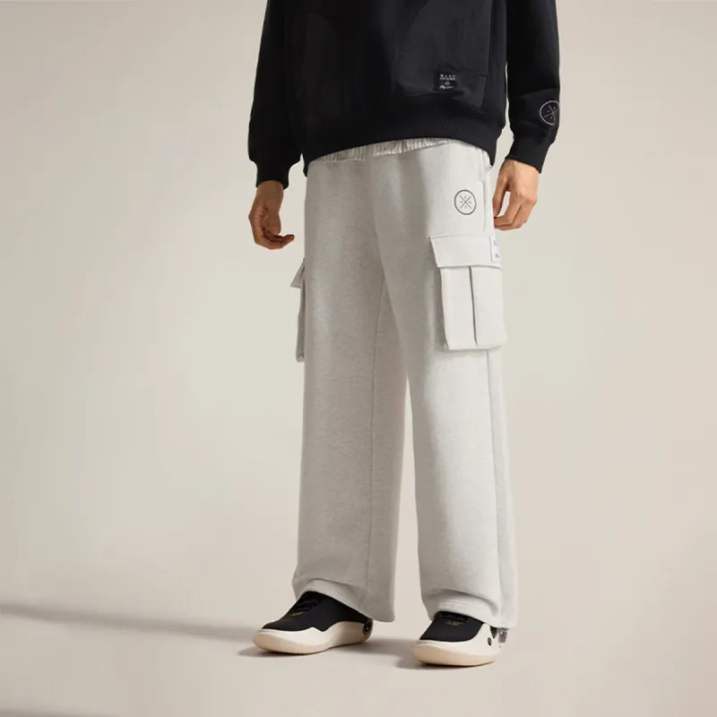 LiNing x YNG DNA WOW Casual Pants Men's Heather Gray Tile Gray-2