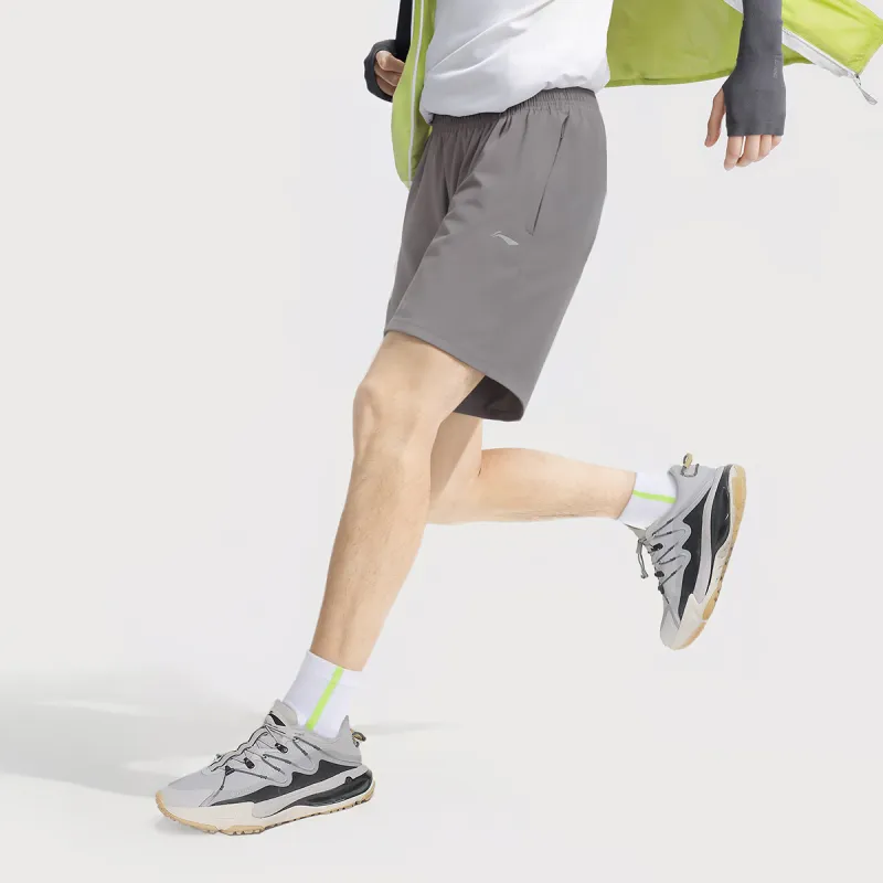 LiNing Fitness Series Sports Shorts Men's Road Gray Single Logo-2
