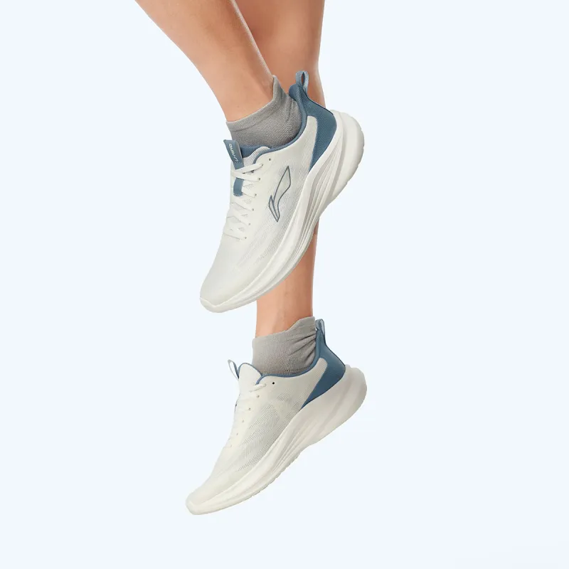 LiNing Light Breeze Low Top Casual Running Shoes Men's White Blue-4