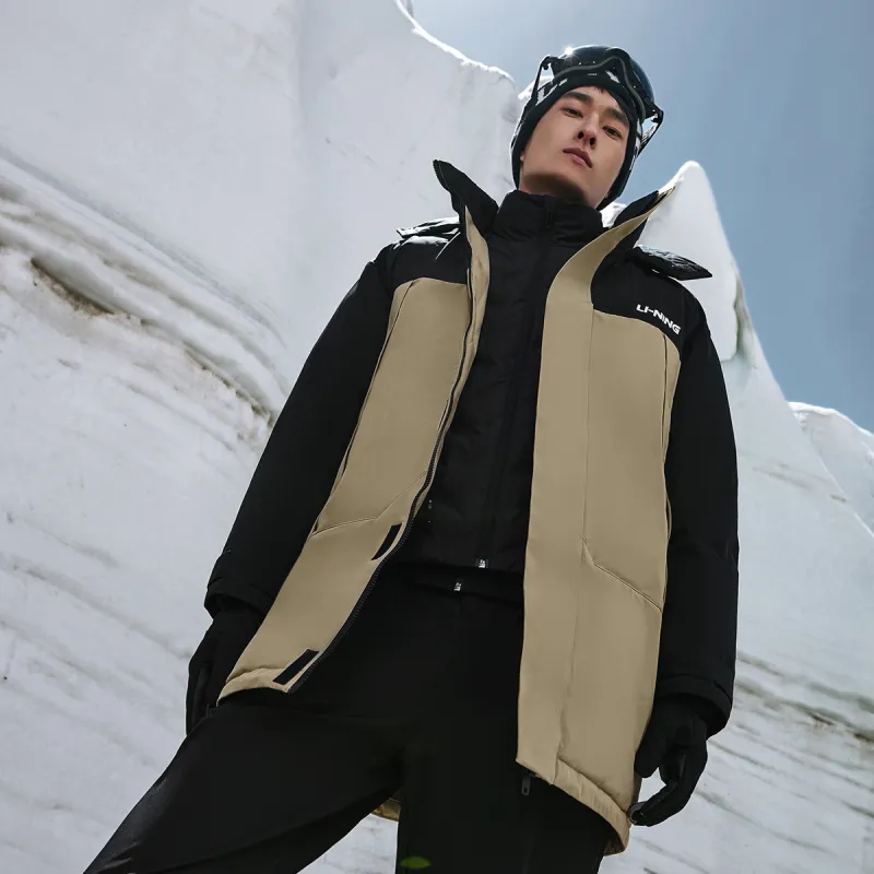 LiNing Fondue Down Series Down Jacket Men's Khaki/Black-2