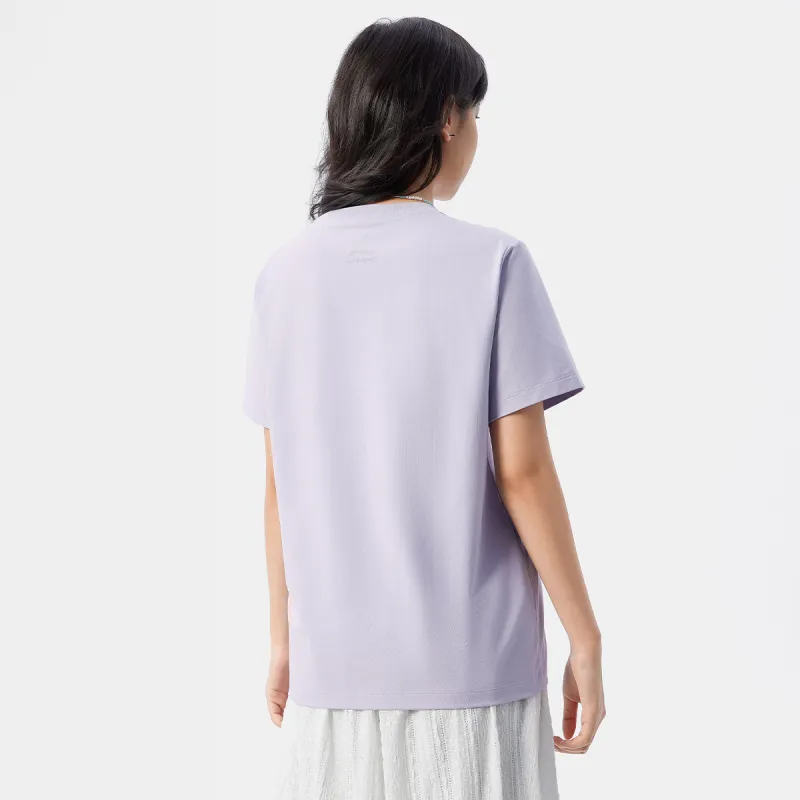 LiNing Sports Life Collection T Shirt Women's Sea Salt Purple-2