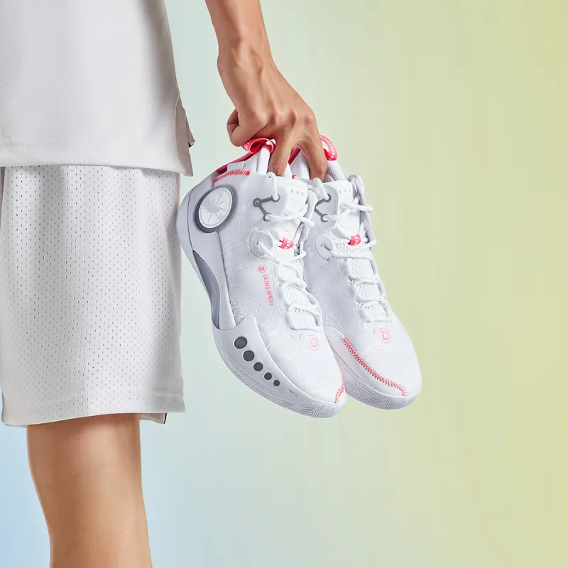 LiNing Shadow 3 Cushioned Slip Resistant Abrasion Resistant Mid Top Basketball Shoes Men's Standard White-5