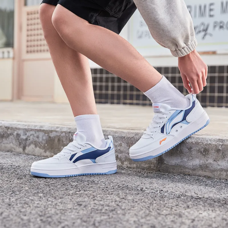 LiNing Haichuan Slip Resistant Cushioning Abrasion Resistant Lightweight Low Top Skateboard Shoes Men's White Blue-9