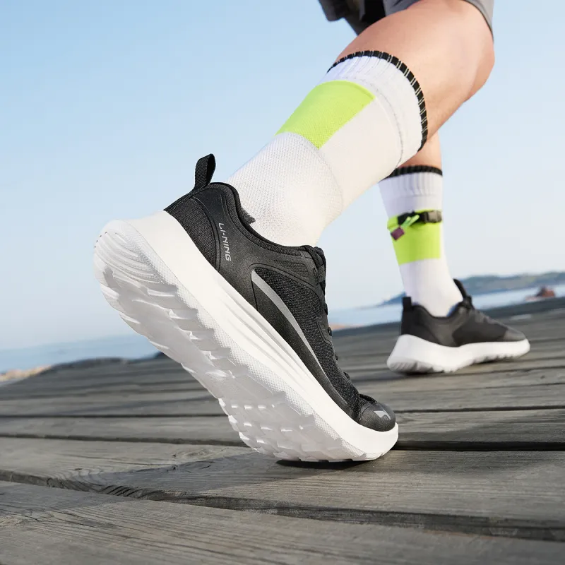 LiNing Light String Cushioning, Slip Resistant, Abrasion Resistant, Lightweight Low Top Running Shoes Men's Black Gray-6