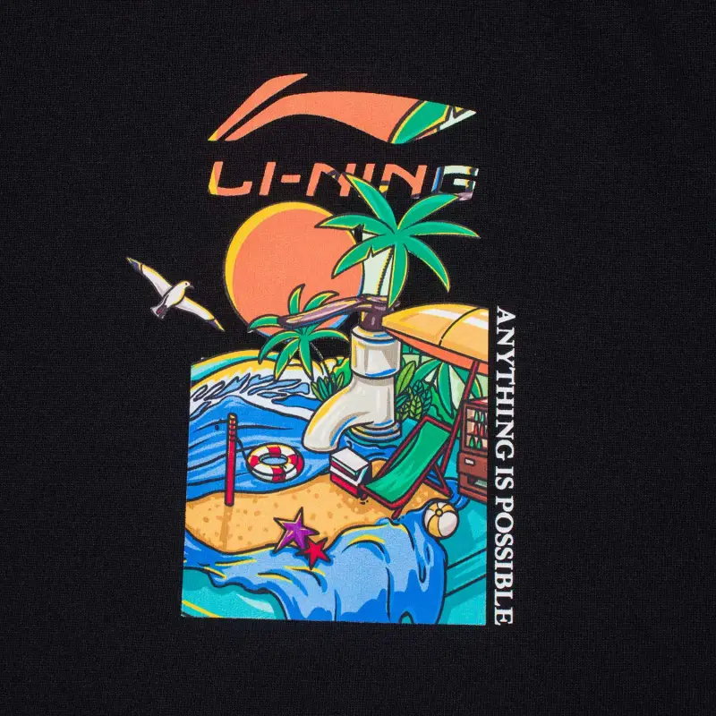 LiNing Sports Life Collection T Shirt Unisex Black-3