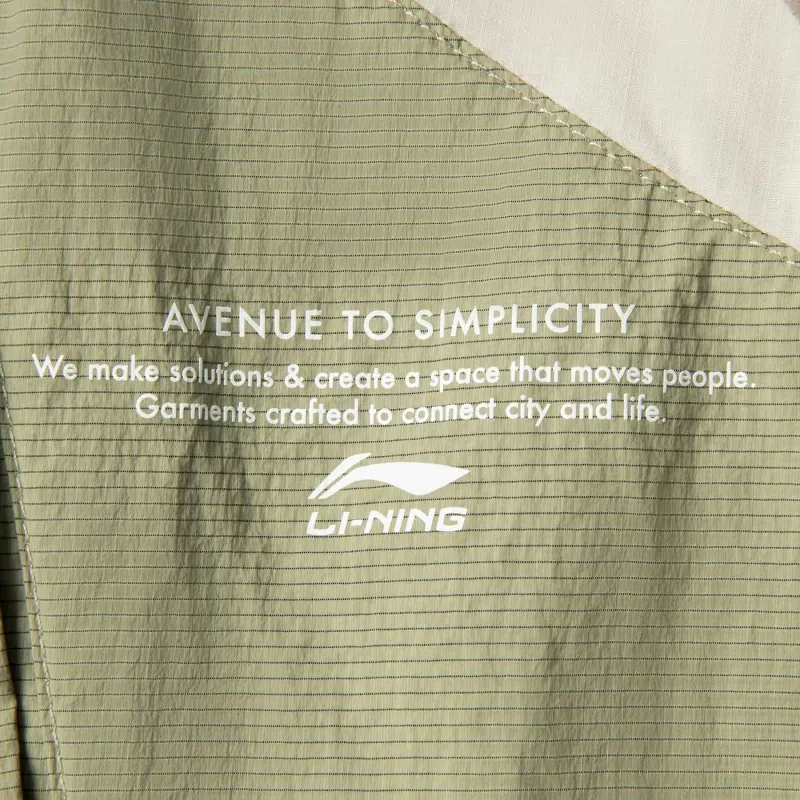 LiNing Sports Life Collection UV Protection Sun Protection Clothing Men's Sho Leaf Green-3