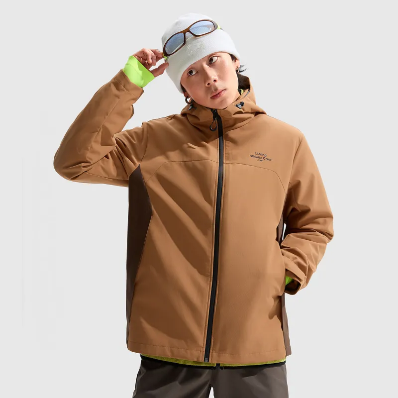 LiNing Variety Training Collection Windproof And Waterproof Abrasion Resistant Windbreaker Jacket Men Amber Brown-2