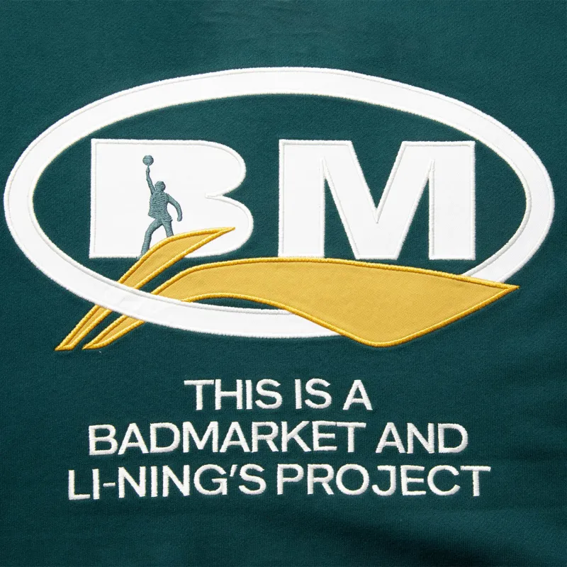 LiNing x BADMARKET Sports Life Collection Sweatshirt Men's Dark Reef Green-3
