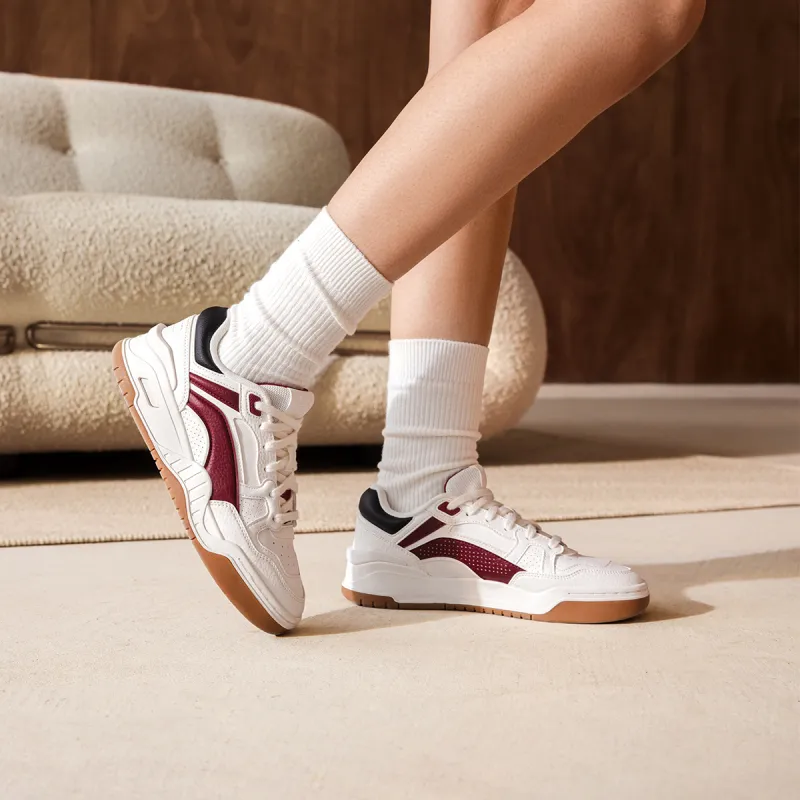 LiNing Moon White 2.0 Anti Slip And Wear Resistant Breathable Low Top Skateboard Shoes Women's White Red-6