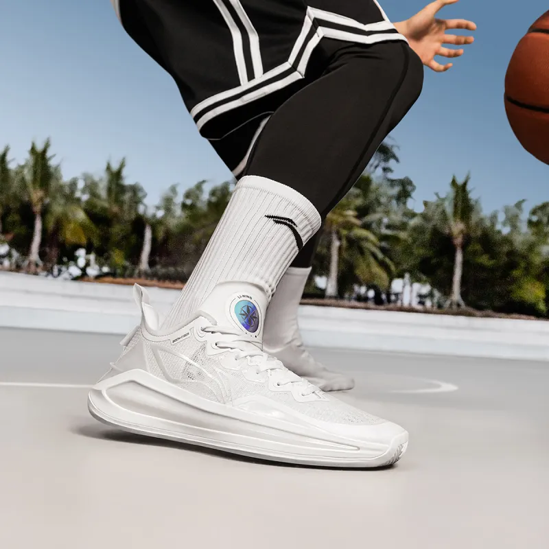 LiNing Liren 3 V2 White Pearl Cushioned Slip Resistant Abrasion Resistant Low Top Basketball Shoes Unisex Mist White-8
