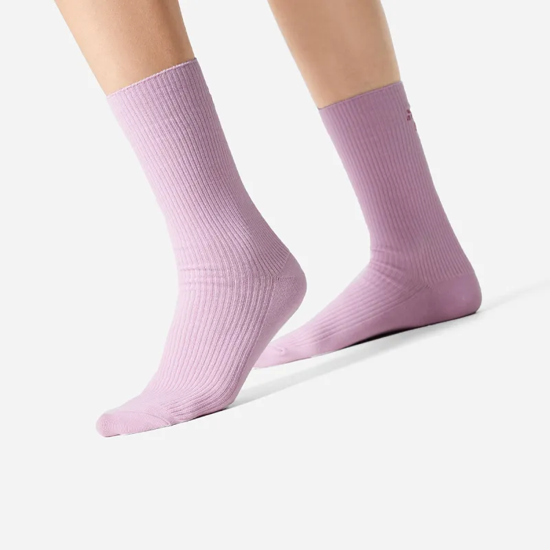LiNing Sports Life Collection Mid Calf Socks Unisex 1 Pack Begonia Pink Maple Leaf Red-4