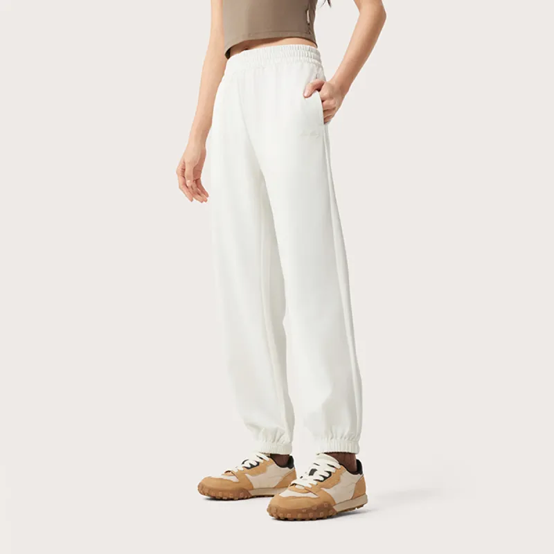 LiNing Sports Life Collection Knitted Sports Pants Women's Ivory-2