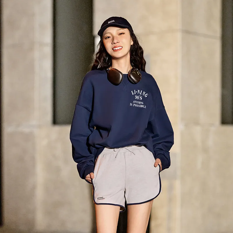 LiNing Sports Life Collection Sweatshirt Unisex Dark Ship Blue-3