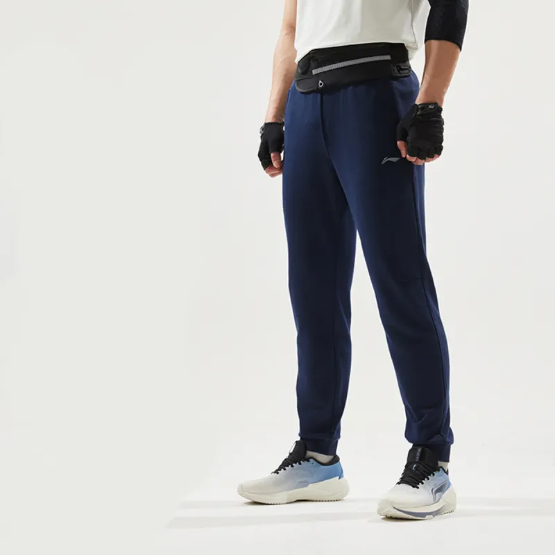 LiNing Fitness Series Knitted Sports Pants Men's Ink Water Gray-4