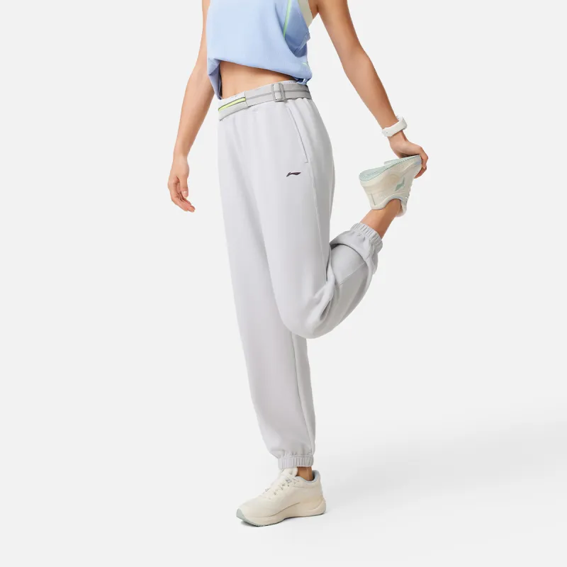 LiNing Fitness Series Knitted Sports Pants Women's Calm Gray-3