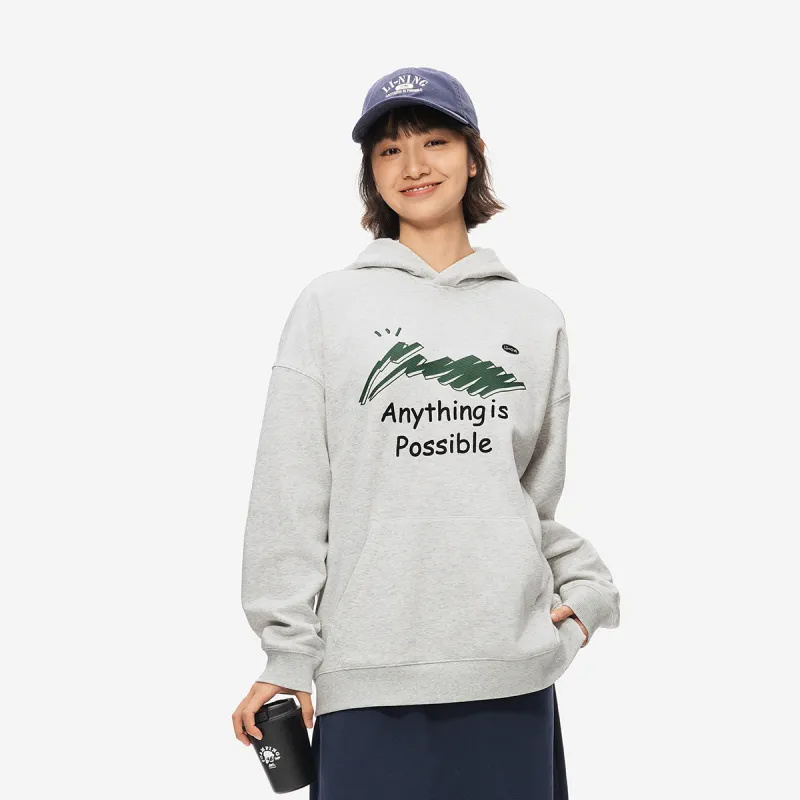LiNing Sports Life Collection Sweatshirt Unisex Heather Gray Deep Antarctic Gray-4