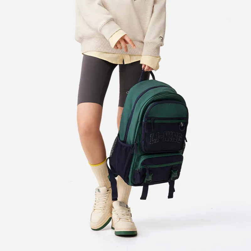 LiNing Polyester Backpack Unisex Ink Green-4