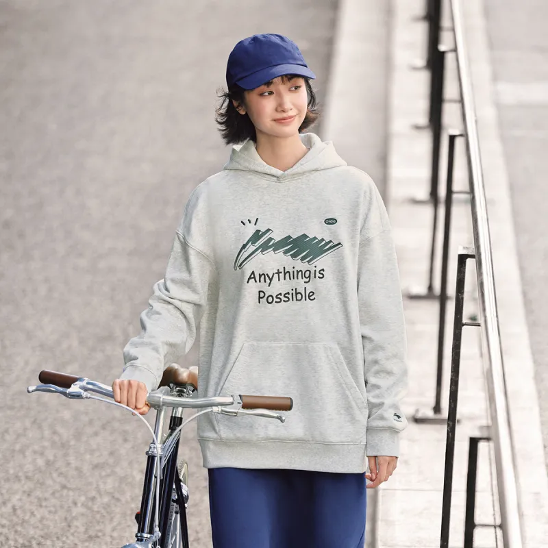 LiNing Sports Life Collection Sweatshirt Unisex Heather Gray Deep Antarctic Gray-5