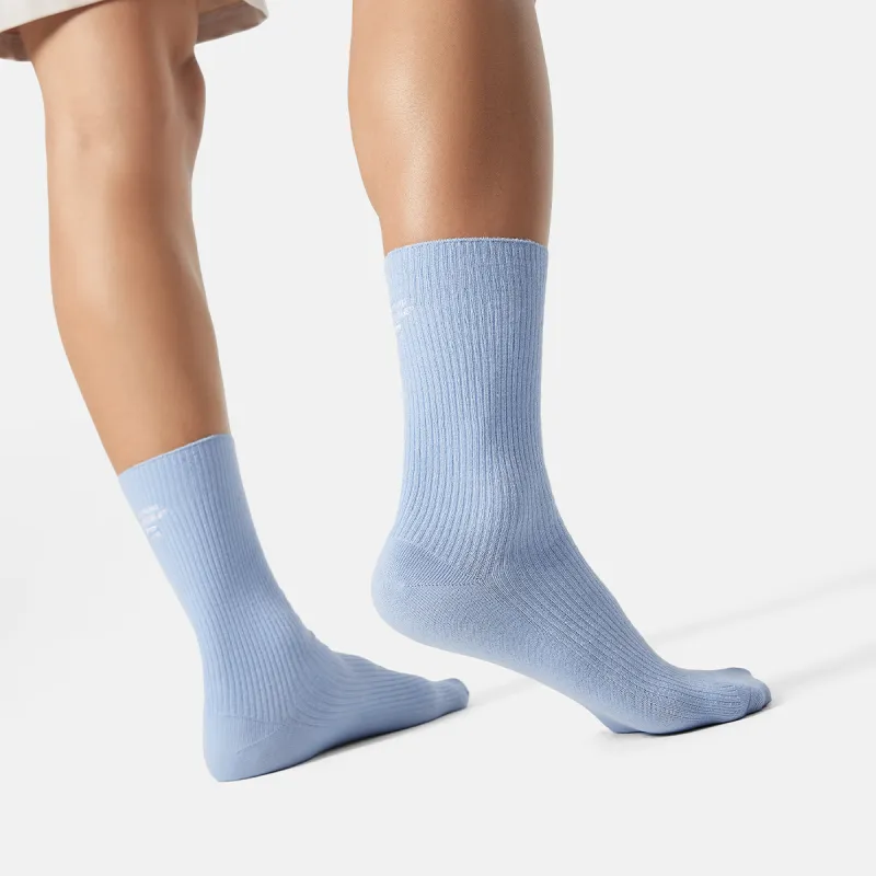 LiNing Sports Life Collection Mid Calf Socks Unisex 1 Pack Cloud Blue Standard White-3