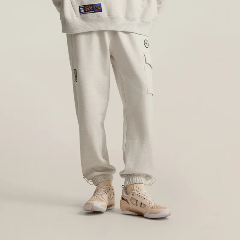LiNing WOW Knitted Sweatpants Men's Heather Gray Tile Gray-3