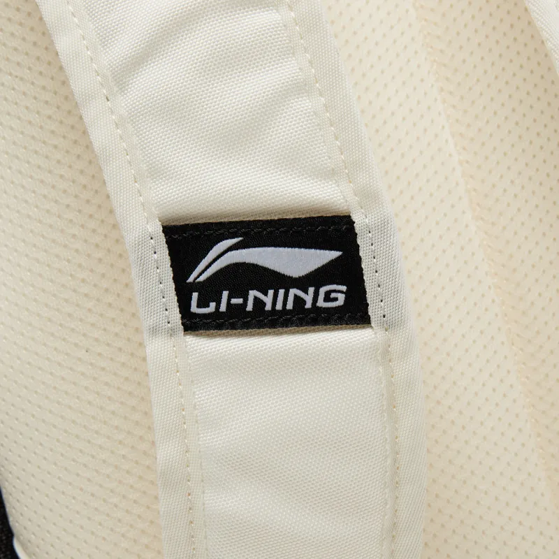 LiNing Sports Life Collection Polyester Backpack Unisex Milk White & Black-4