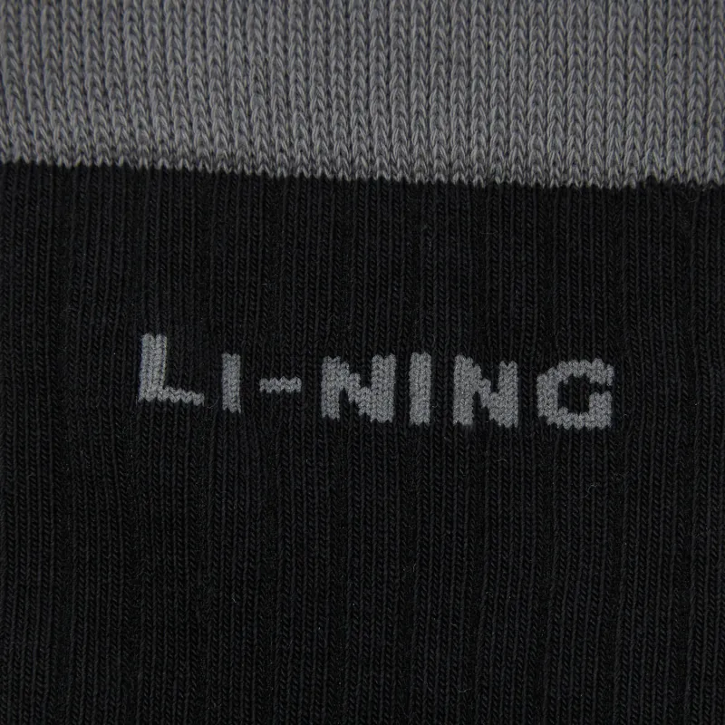 LiNing Sports Life Collection Mid Calf Socks Unisex 1 Pack Black-4