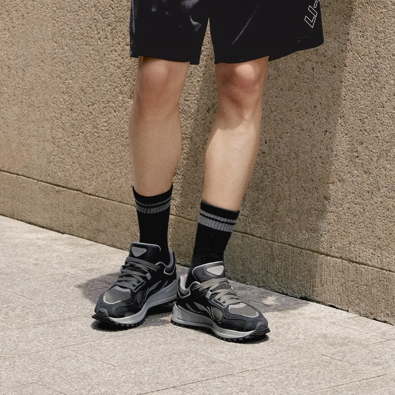 LiNing Wind Rider 2.0 Cushioning Wear Resistant Low Top Casual Shoes Men's Black Gray-5