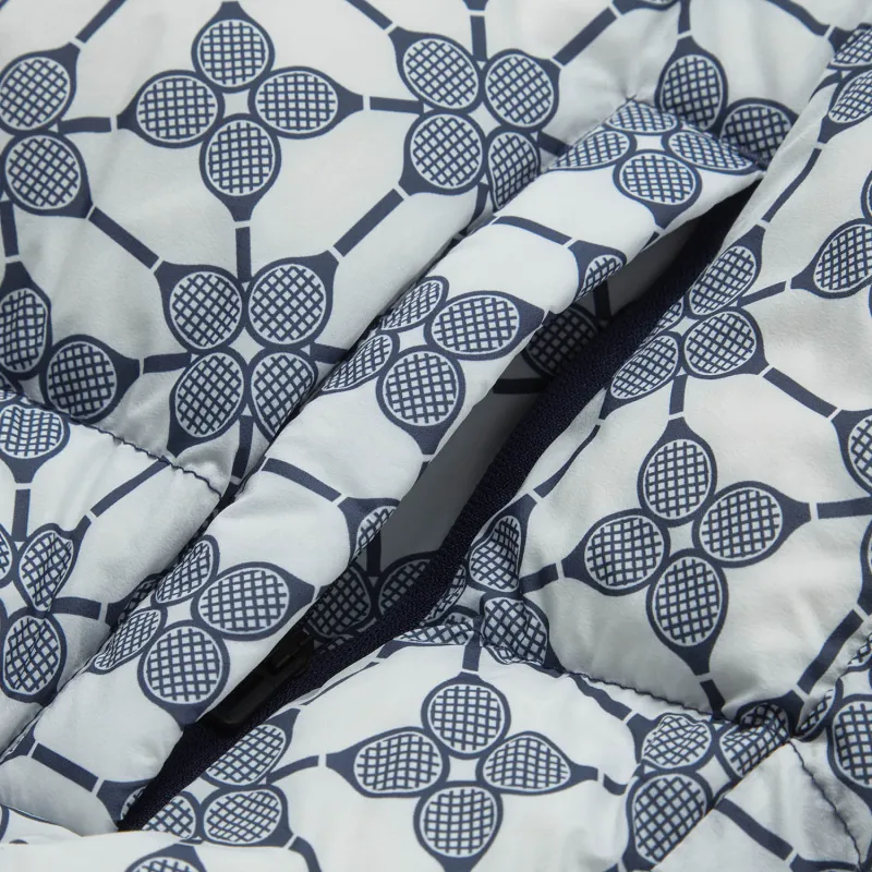 LiNing Sports Life Collection Down Jacket Women's Standard White/Deep Iris Blue All Over Print-4