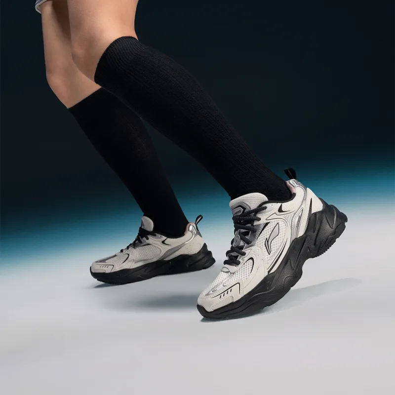 LiNing Meteor 2K Cushioning, Slip Resistant, And Abrasion Resistant Low Top Casual Running Shoes Women's Black White-6