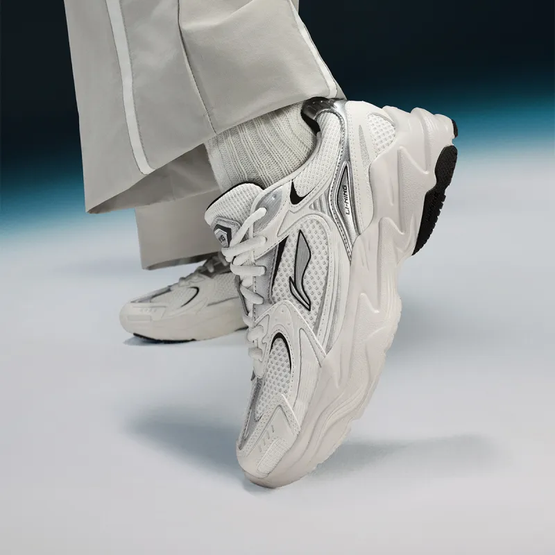 LiNing Meteor 2K Cushioning, Slip Resistant, And Abrasion Resistant Low Top Running Shoes Women's White Silver-7