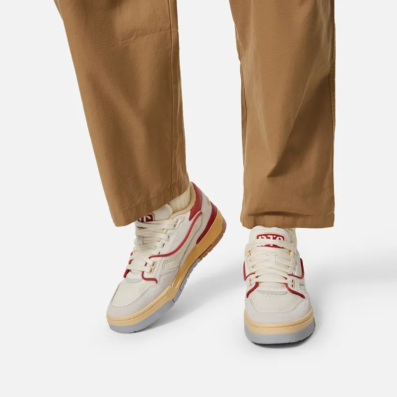 LiNing 001 BTC Slip Resistant Cushioning Wear Resistant Support Low Top Skateboard Shoes Men's Beige Gray Red-6