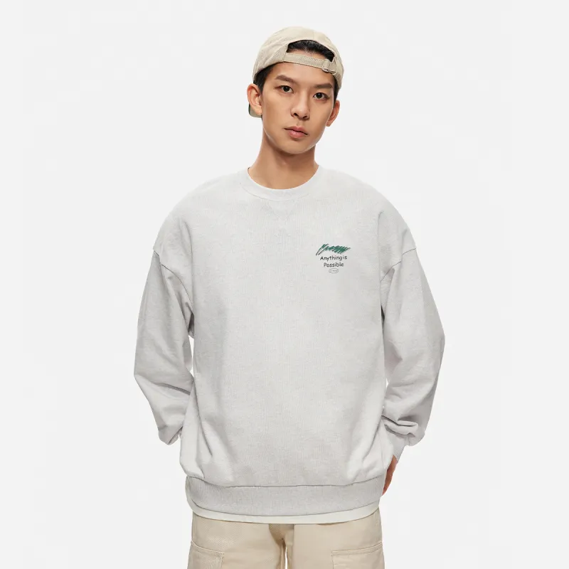 LiNing Sports Fashion Collection Sweatshirt Unisex Heather Gray Deep Antarctic Gray-2
