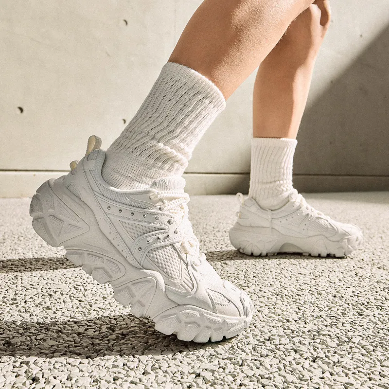 LiNing Dunes Cushioning Anti Slip Wear Resistant Breathable Height Increasing Low Top Casual Shoes Women's Ivory-6