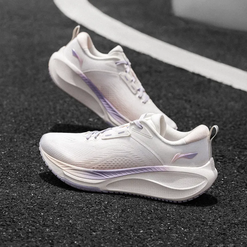 LINING Wu Leaping 2.0 V2 Running Shoes Women's Low Top Mist White/Light Bud Orange-6
