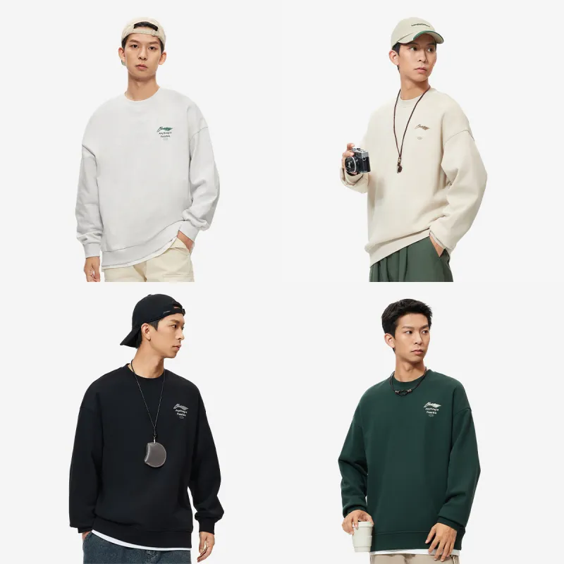 LiNing Sports Fashion Collection Sweatshirt Unisex Heather Gray Deep Antarctic Gray-5