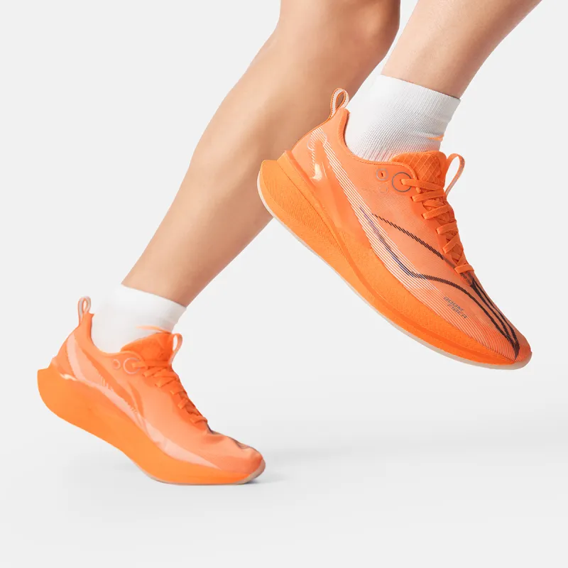 LiNing Red Hare 8PRO Breathable And Resilient Low Top Training Racing Running Shoes Men's Fluorescent Melon Orange-4