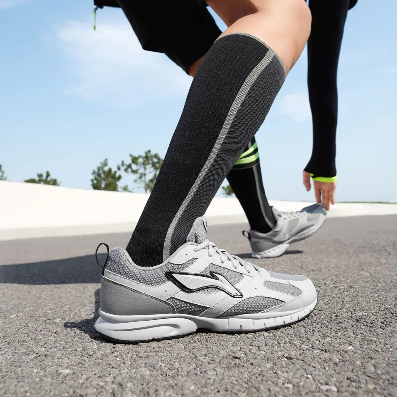 LiNing R037 Cushioning Slip Resistant Abrasion Resistant Breathable Low Top Running Shoes Men's Gray-5